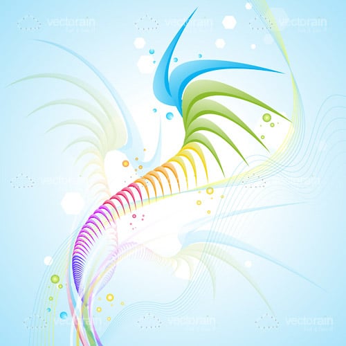 Abstract Background with Colorful Feather-like Design